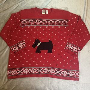 Marisa Christina Canvas NWT Scottish Terrier Women’s Sweater 2XL Christmas